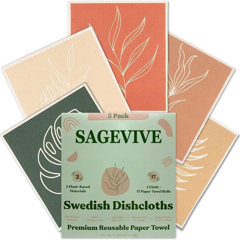 (🎄Christmas Hot Sale - 49% OFF) Swedish Dishcloths for Kitchen & Cleaning | 5 Pack