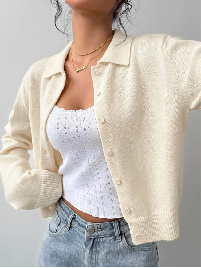 Women's Classic Soft Knit Button Cardigan Relaxed Long Sleeve Everyday Sweater