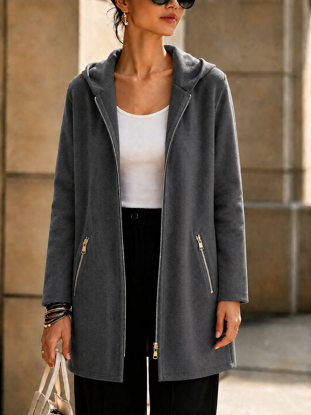 CLEARANCE SALE🔥 Zipper Long Sleeve Hooded Jacket