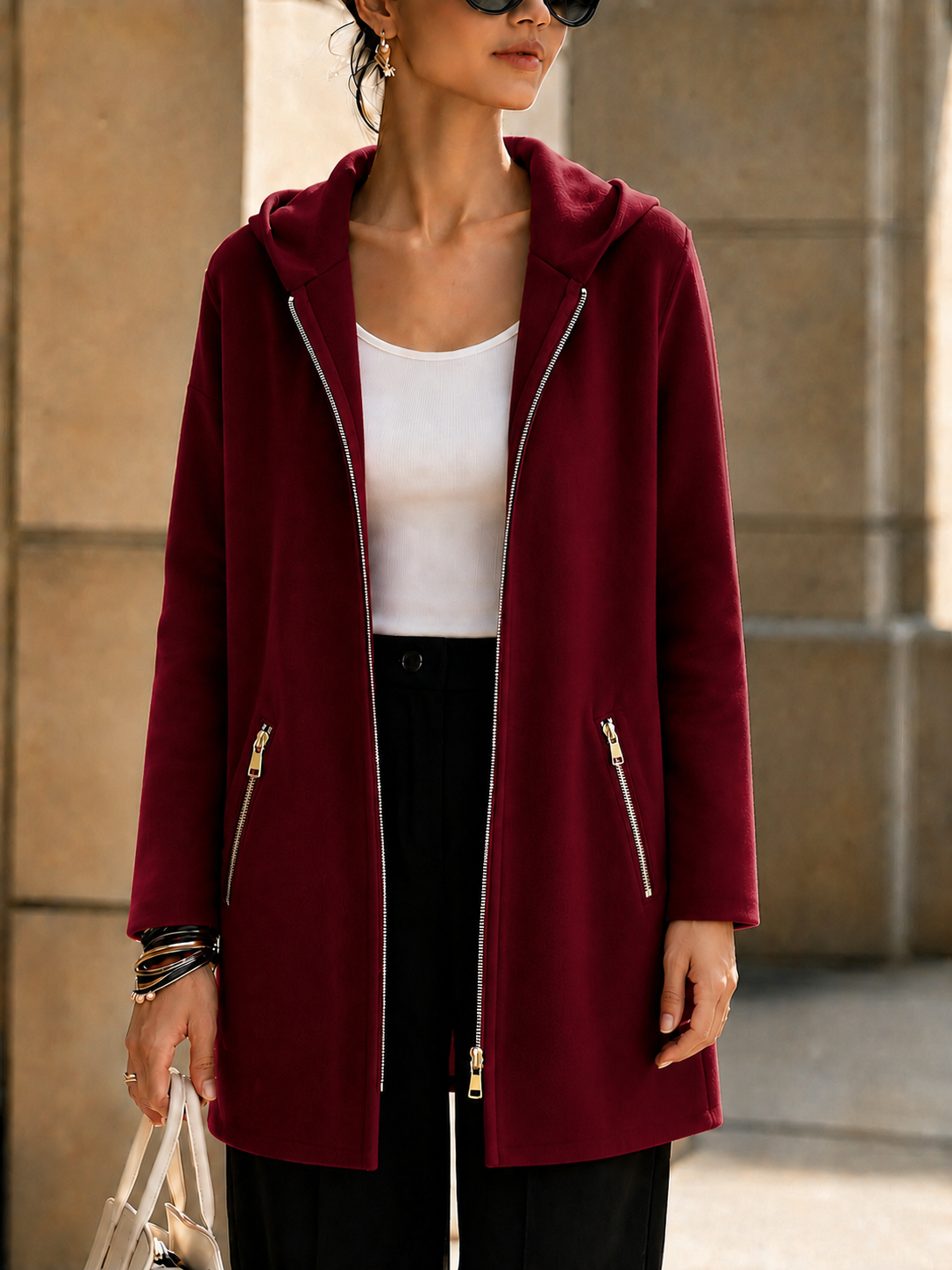 CLEARANCE SALE🔥 Zipper Long Sleeve Hooded Jacket