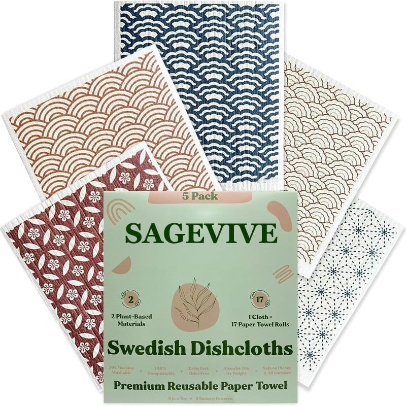 (🎄Christmas Hot Sale - 49% OFF) Swedish Dishcloths for Kitchen & Cleaning | 5 Pack