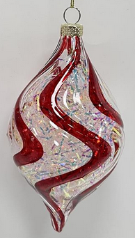 Peppermint Iridescent Swirl Ornament (2-Styles)-Arttile