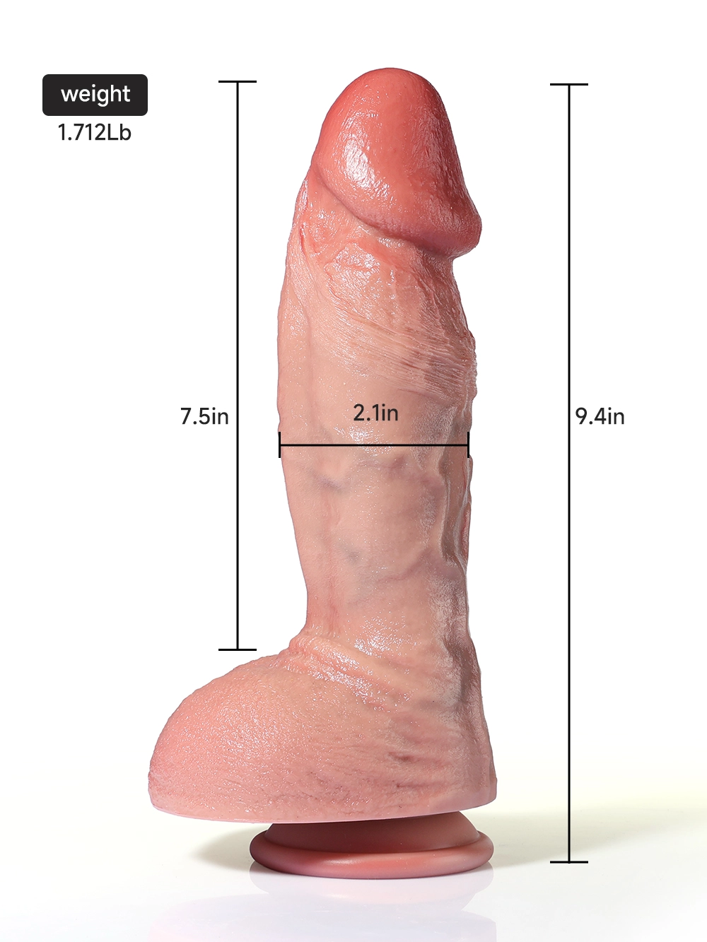 9.4" x 2.1" Softes Flesh Like Dildo Fat Real Touch Dildos