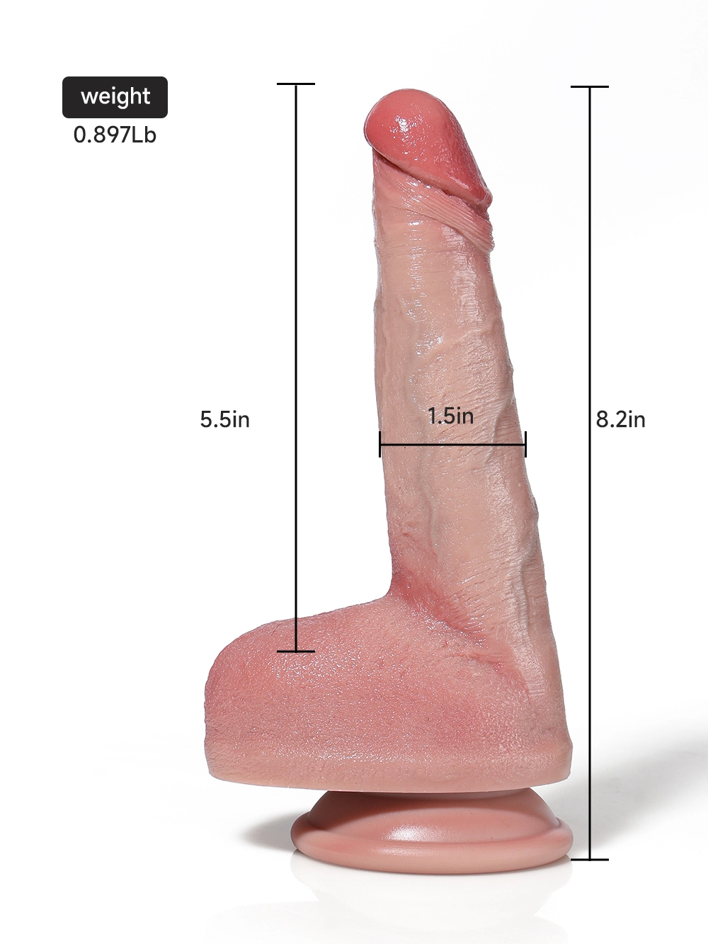 Brody 8.2 x 1.5 inch replica dildo size guide