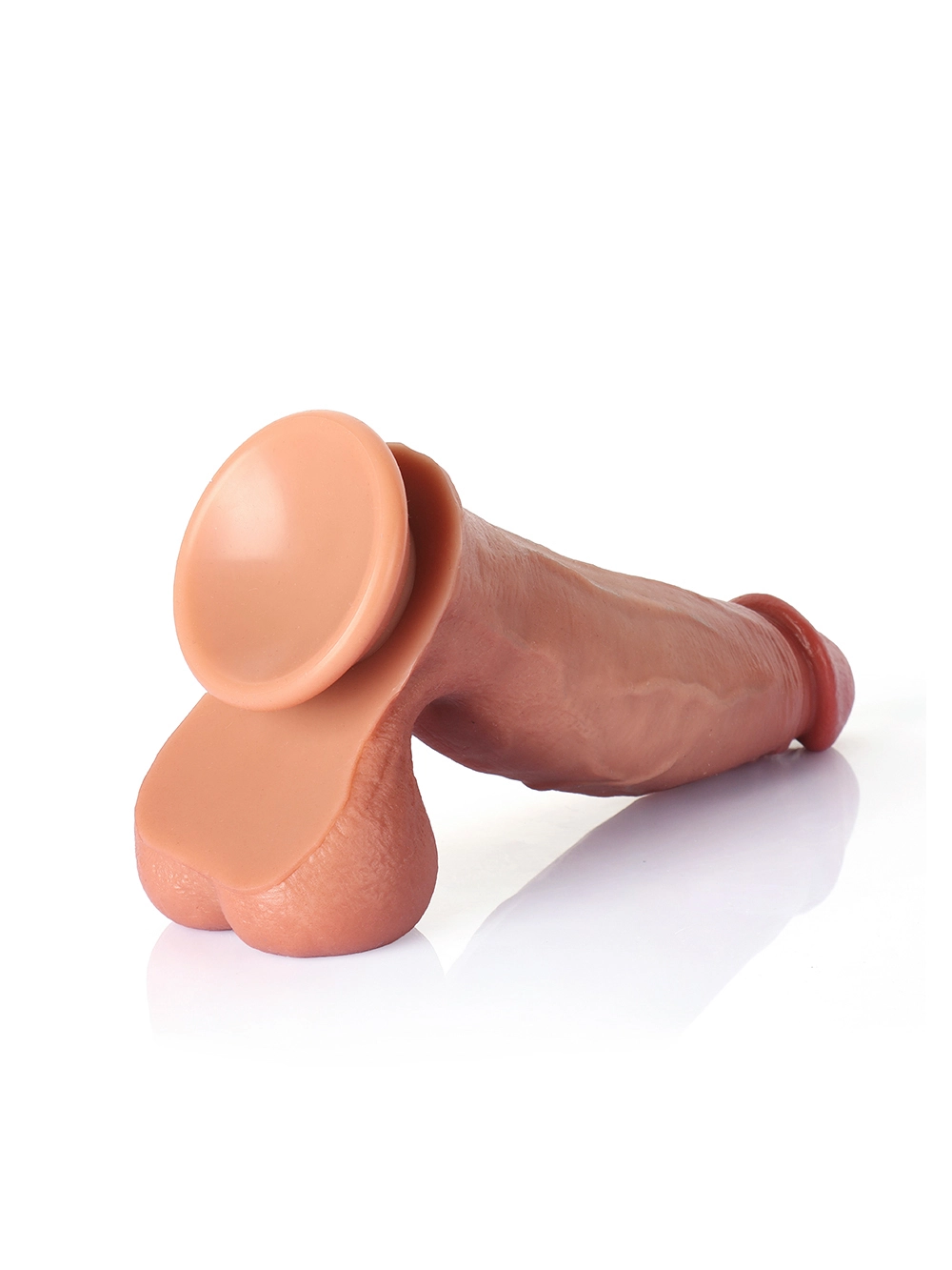 8.66" x 2.23" Thick Sliding Skin Real Feel Dildo with Realistic Moving Balls Design