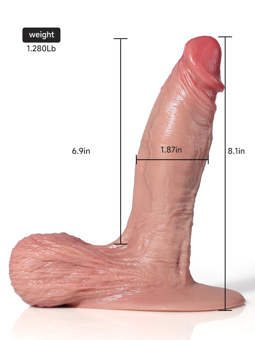 8.1" x 1.87" Triple Density Real Best Realistic Dildo