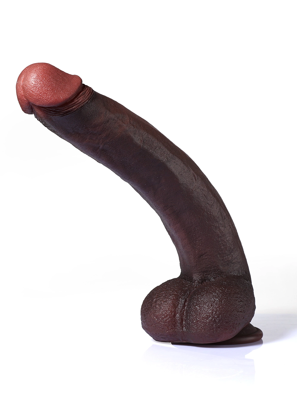 12.9" x 2.3" Huge Black Real Feel Dildo with Keel