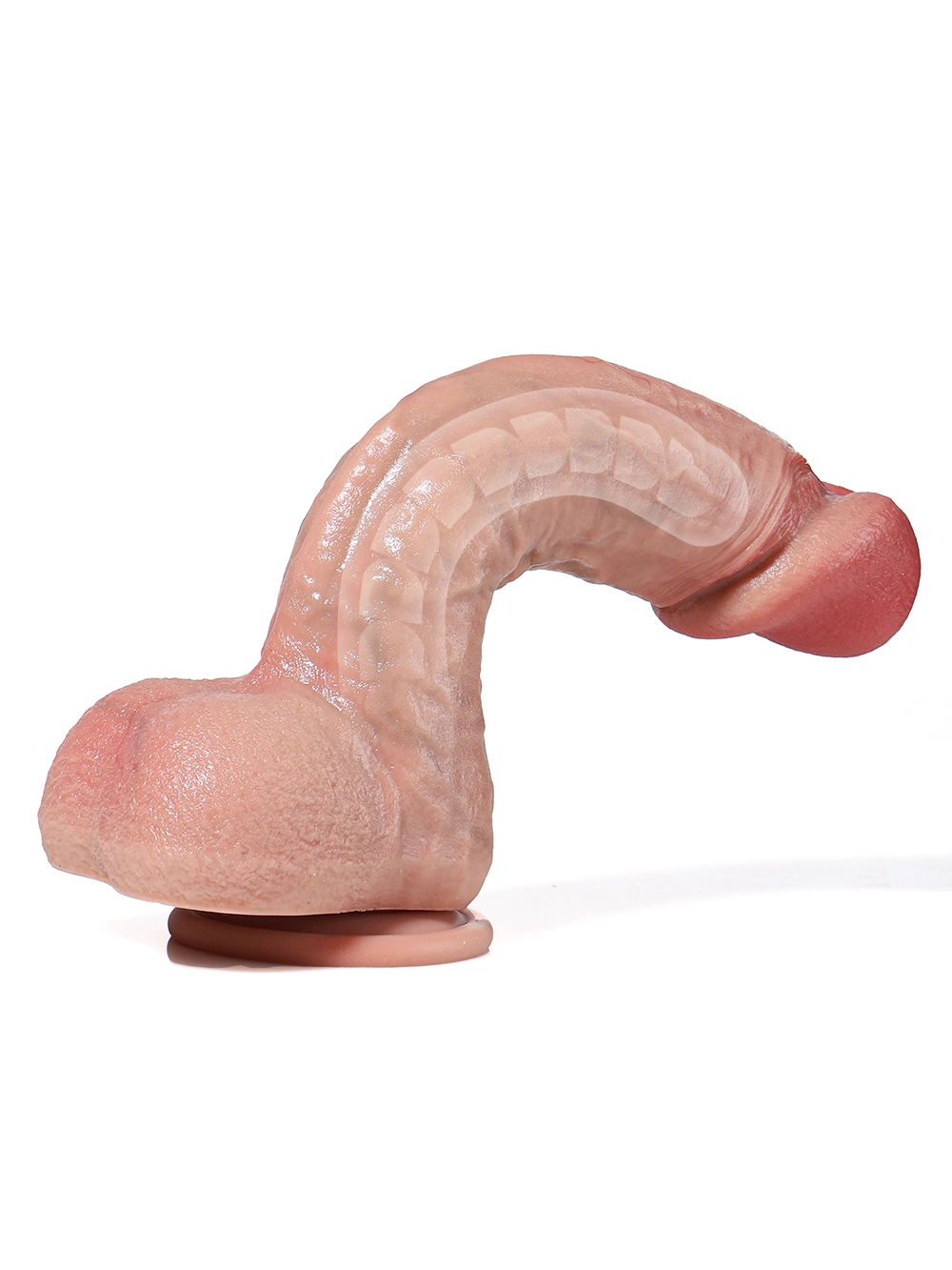 9.84" x 1.98" Realistic Soft Big Glans Dildo With Metal Keel Bendable