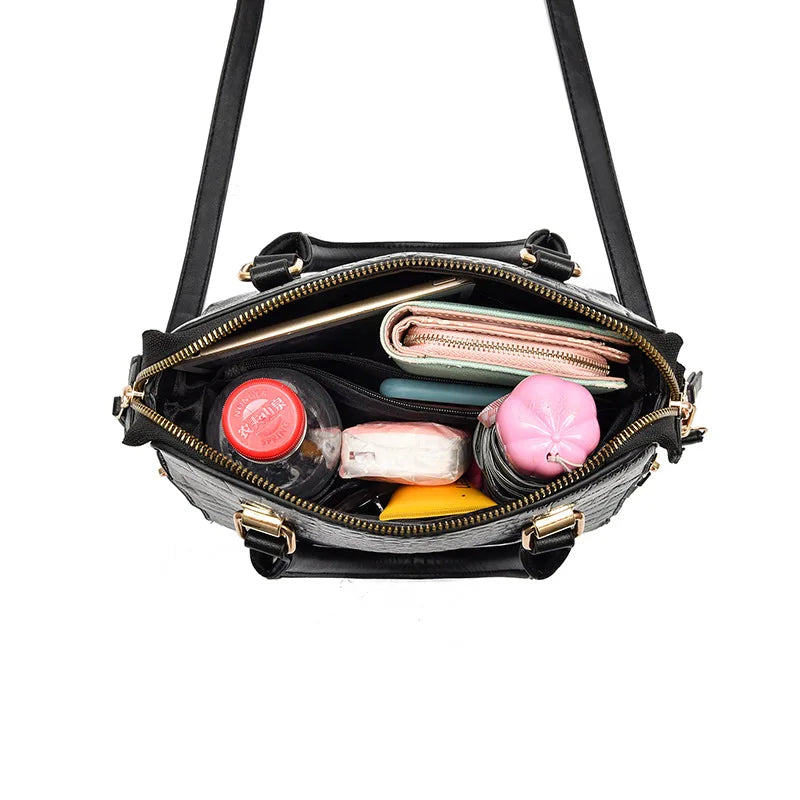 Leather Bag Crocodile Design