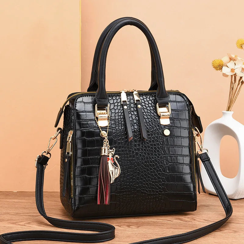 Leather Bag Crocodile Design