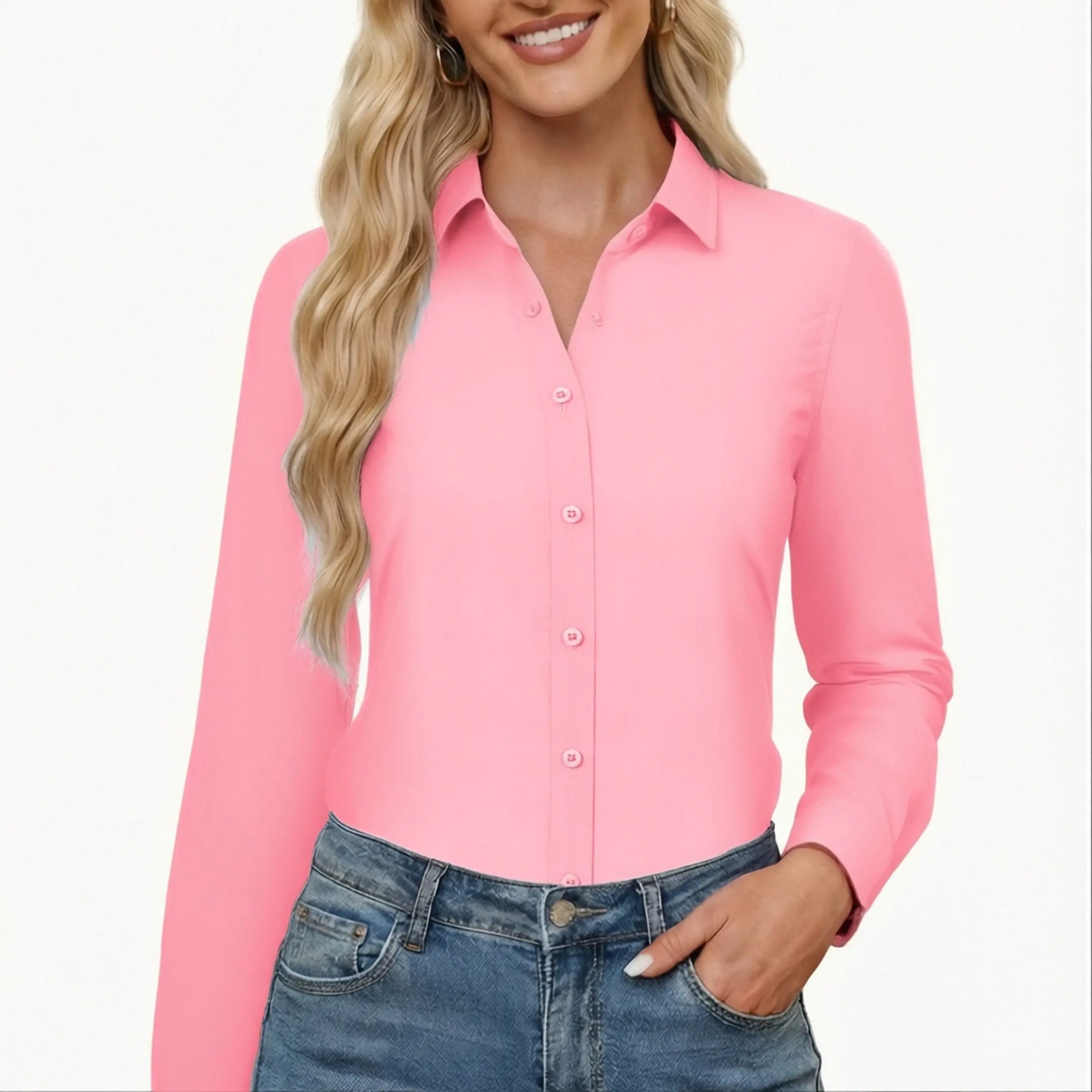 Women’s Purple Button Down Dress Shirt
