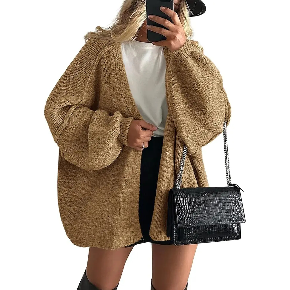  Women's Oversized Cardigan Sweater - Lightweight Knit