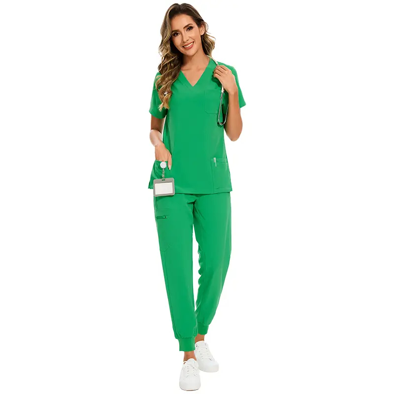 🔥Summer Sale Luna Vital Set for Women - Stretch V-Neck Scrub Top & Jogger Pant with 8 Pockets, Workwear, Uniforms