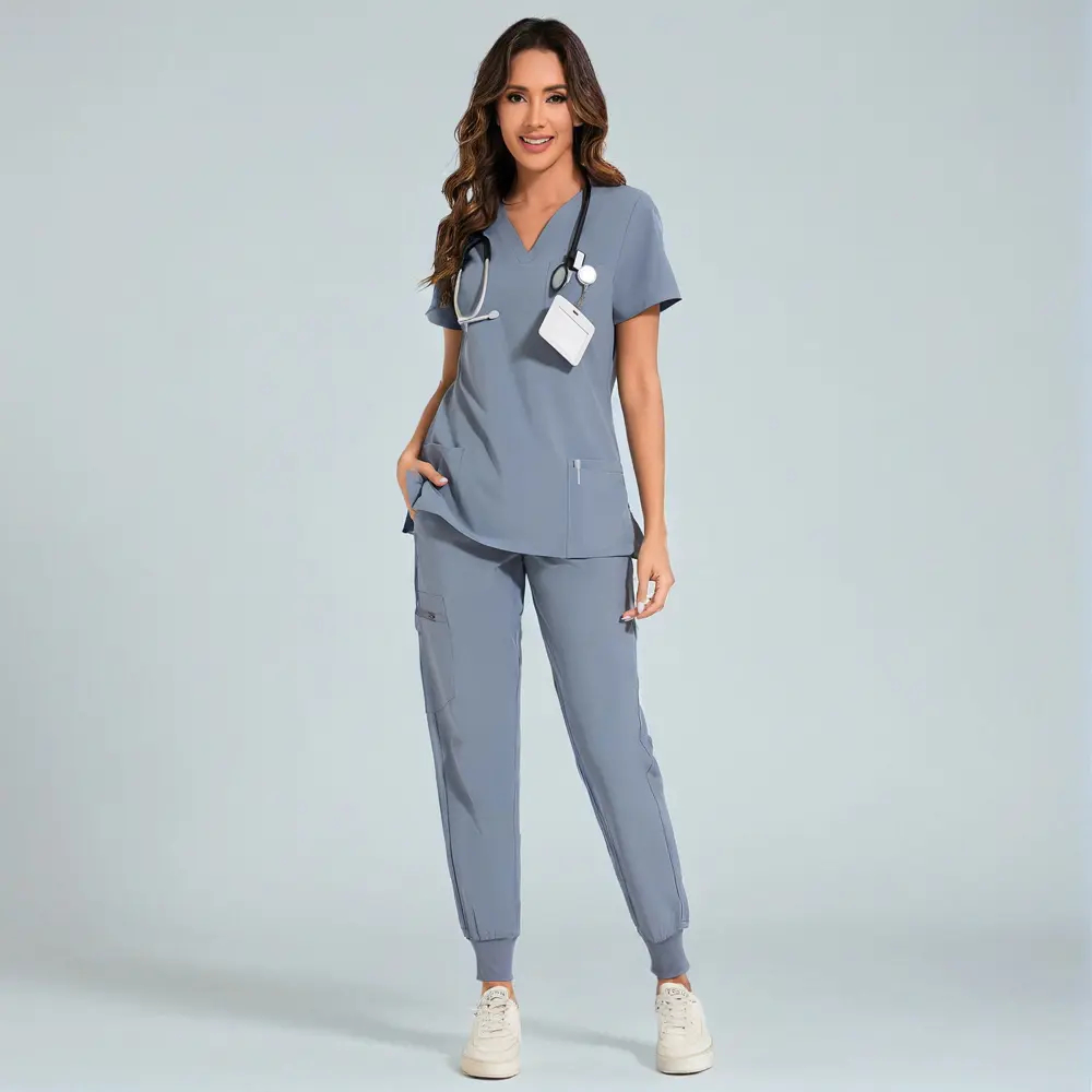 🔥Summer Sale🎁Luna Vital Set for Women - Stretch V-Neck Scrub Top & Jogger Pant with 8 Pockets, Workwear, Uniforms