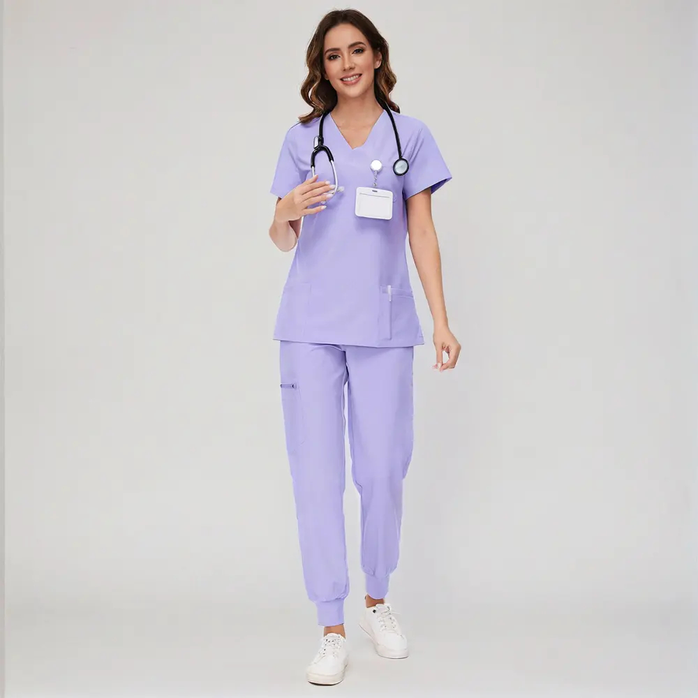 🔥Summer Sale🎁Luna Vital Set for Women - Stretch V-Neck Scrub Top & Jogger Pant with 8 Pockets, Workwear, Uniforms