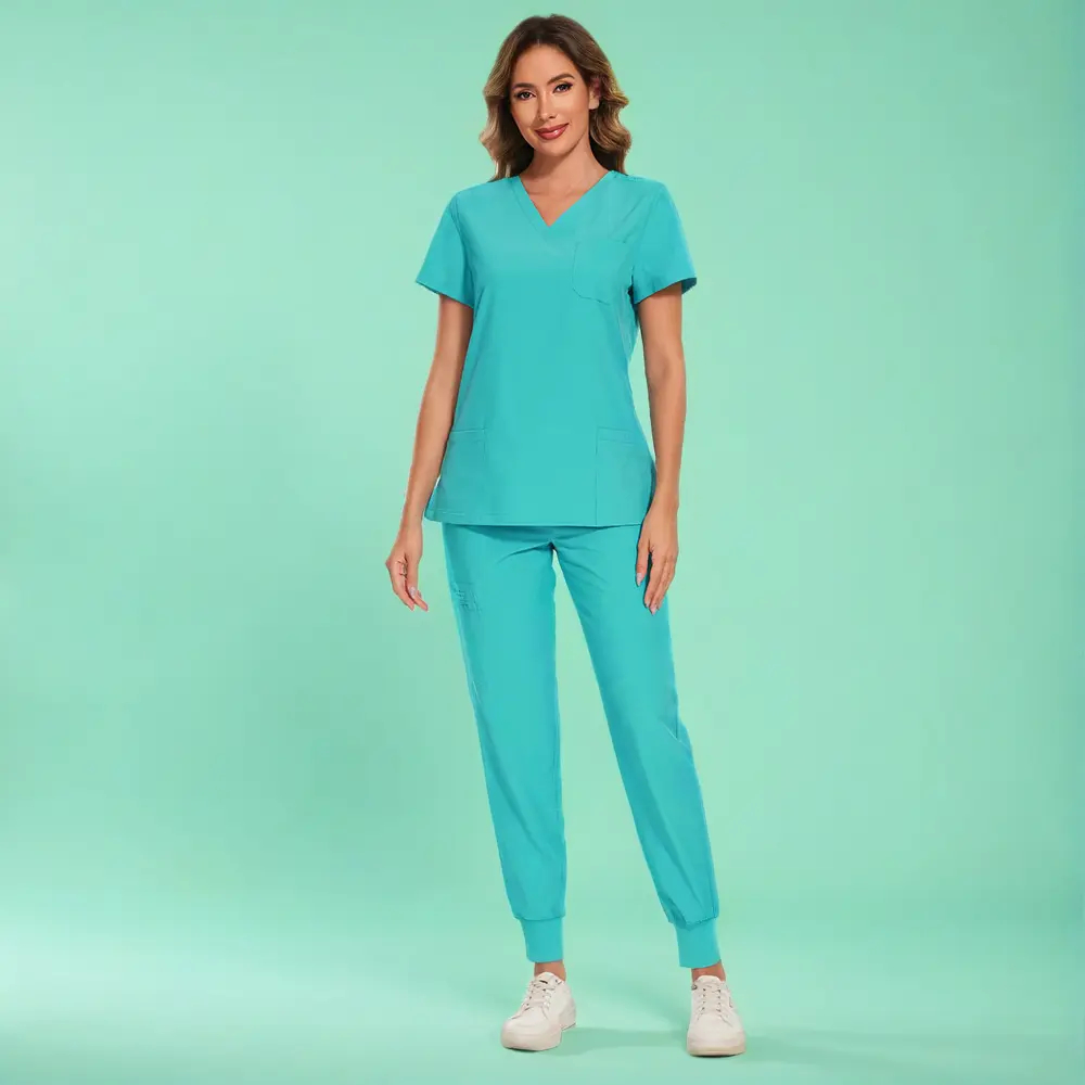 🔥Summer Sale Luna Vital Set for Women - Stretch V-Neck Scrub Top & Jogger Pant with 8 Pockets, Workwear, Uniforms