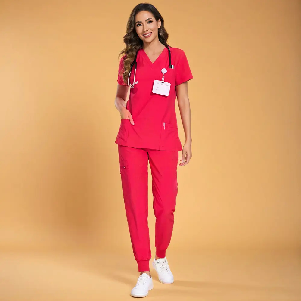 🔥Summer Sale🎁Luna Vital Set for Women - Stretch V-Neck Scrub Top & Jogger Pant with 8 Pockets, Workwear, Uniforms