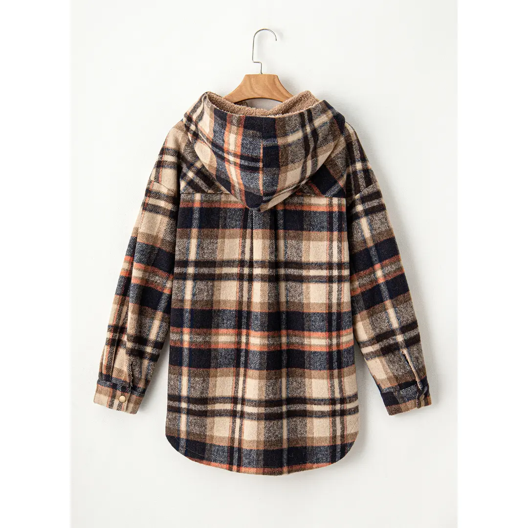 Women's Plaid Flannel Hooded Shacket