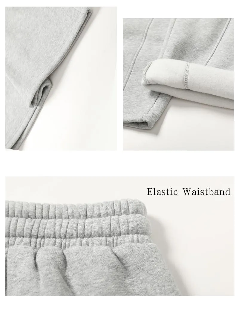 Men's Fleece Thermal Lined Sweatpants Oversize Drawstring Waist Casual Loose Pants for Fall Winter School Season Daily Wear Stylish Menswear