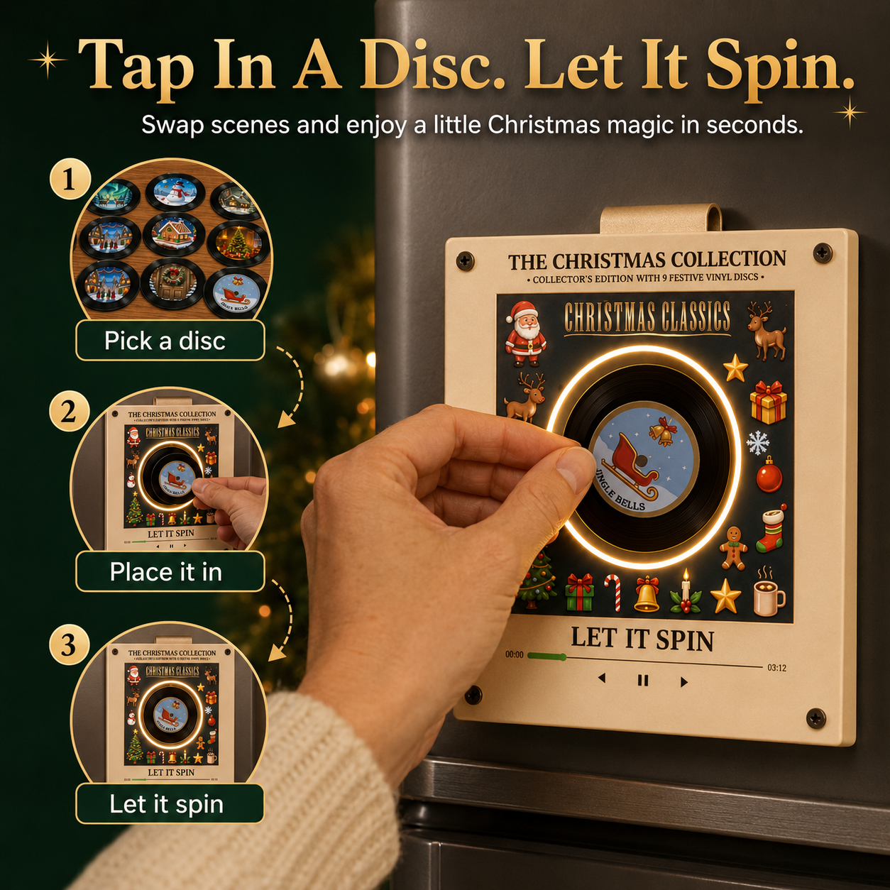 How to use Christmas vinyl player