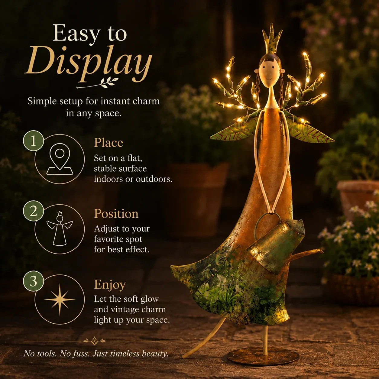 Easy display guide for Twilight Glow Garden Girl
