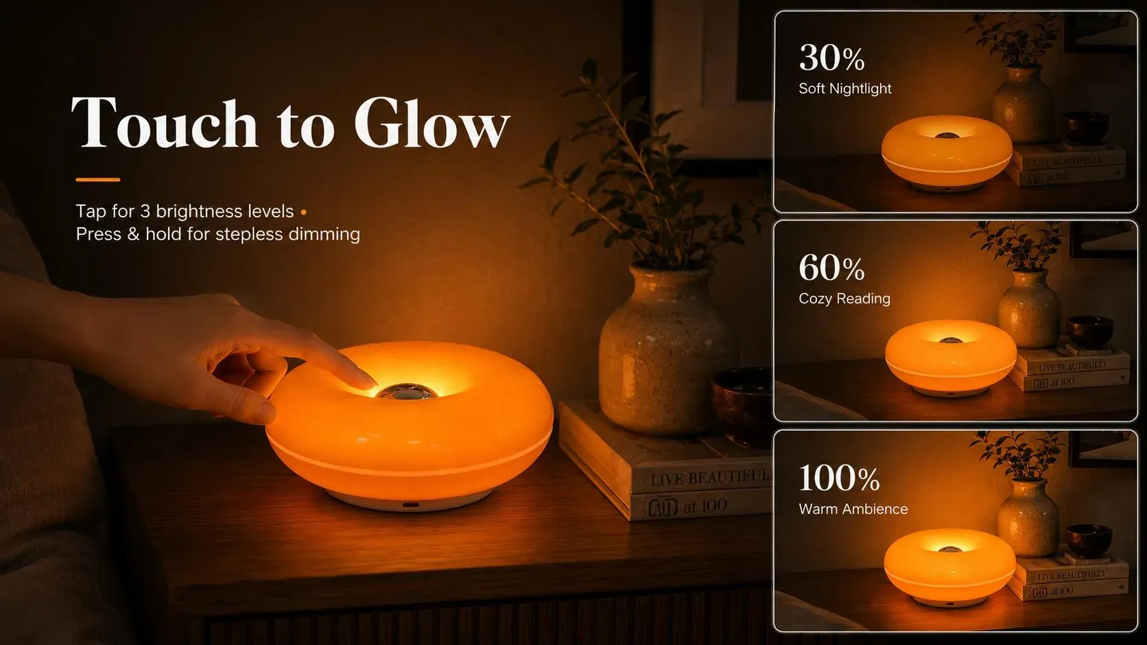 Acrylic Orange Donut Mood Lamp - Plug-in Swing Arm Wall Light, LED RGB Colorful Lights for Bedroom, Living Room Decor, Warm Retro Modern Lamps for Cozy Ambient Glow, Wall Decor for Home Supplies Festive Decorations