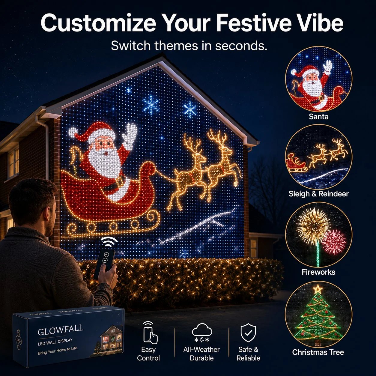 🎄✨Christmas LED House Net & Smart Outdoor Wall Curtain Light