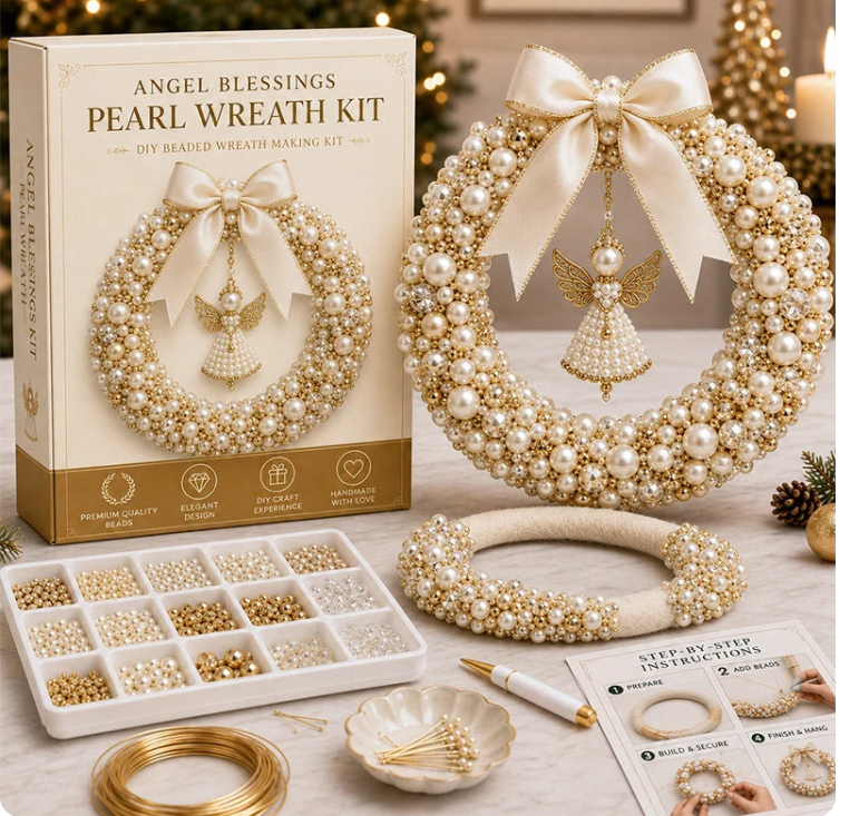 🔥⏰Limited Stock 50% OFF🎄 Plymagic DIY Pearl Art - Christmas Wreath 🎄
