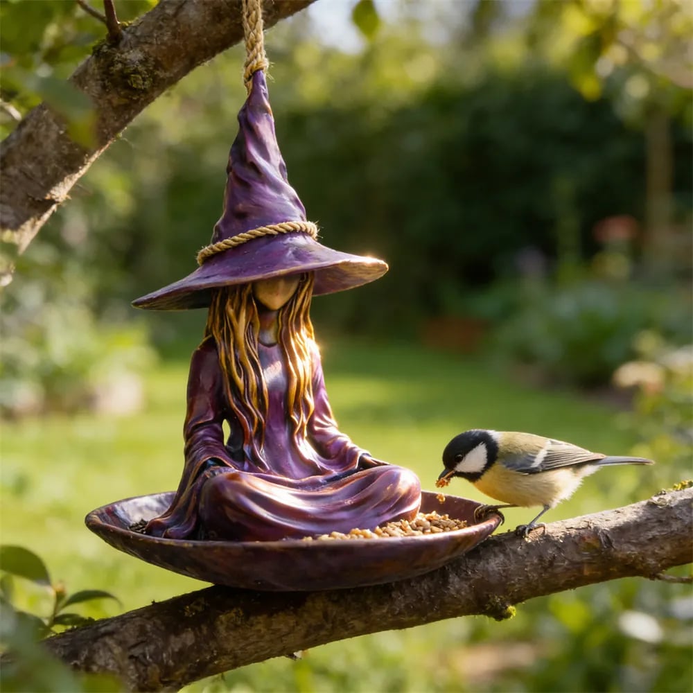 🏆Flash Sale⚡️50K+SOLD!🧙‍♀️Magical Meditating Witch Outdoor Bird Feeder