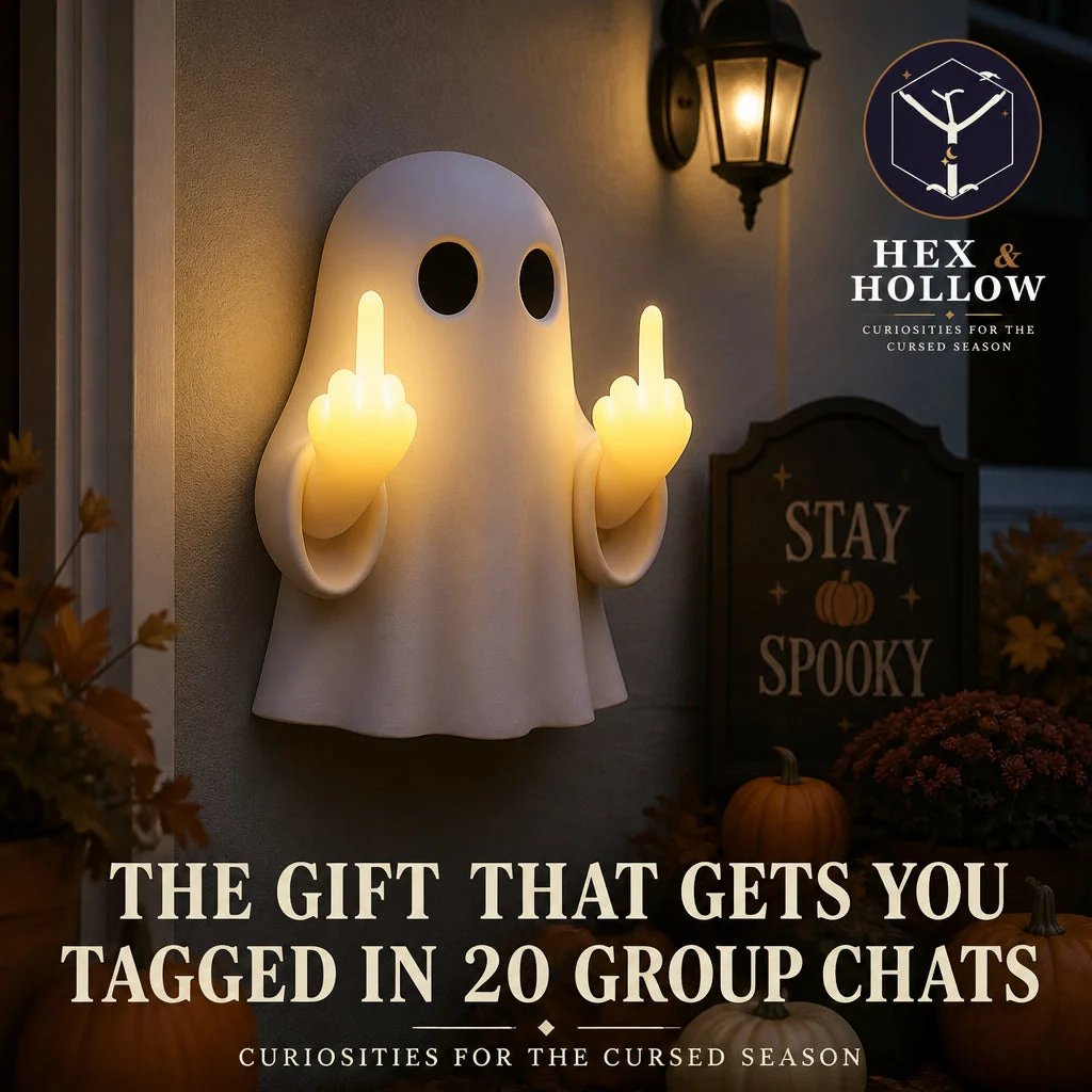 🔥LAST DAY 52% OFF-👻 Halloween Ghost Middle Finger Glow Night Light