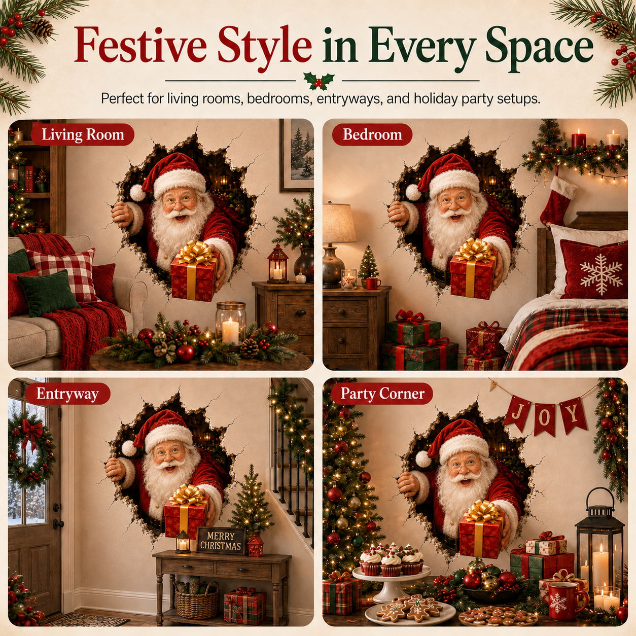 🏆Flash Sale 80% OFF⚡️10W+SOLD!🔥Christmas Break-In 3D Wall Decal🎅