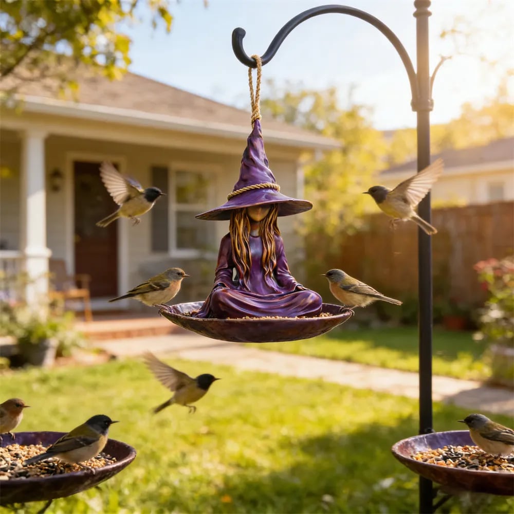 🏆Flash Sale⚡️50K+SOLD!🧙‍♀️Magical Meditating Witch Outdoor Bird Feeder