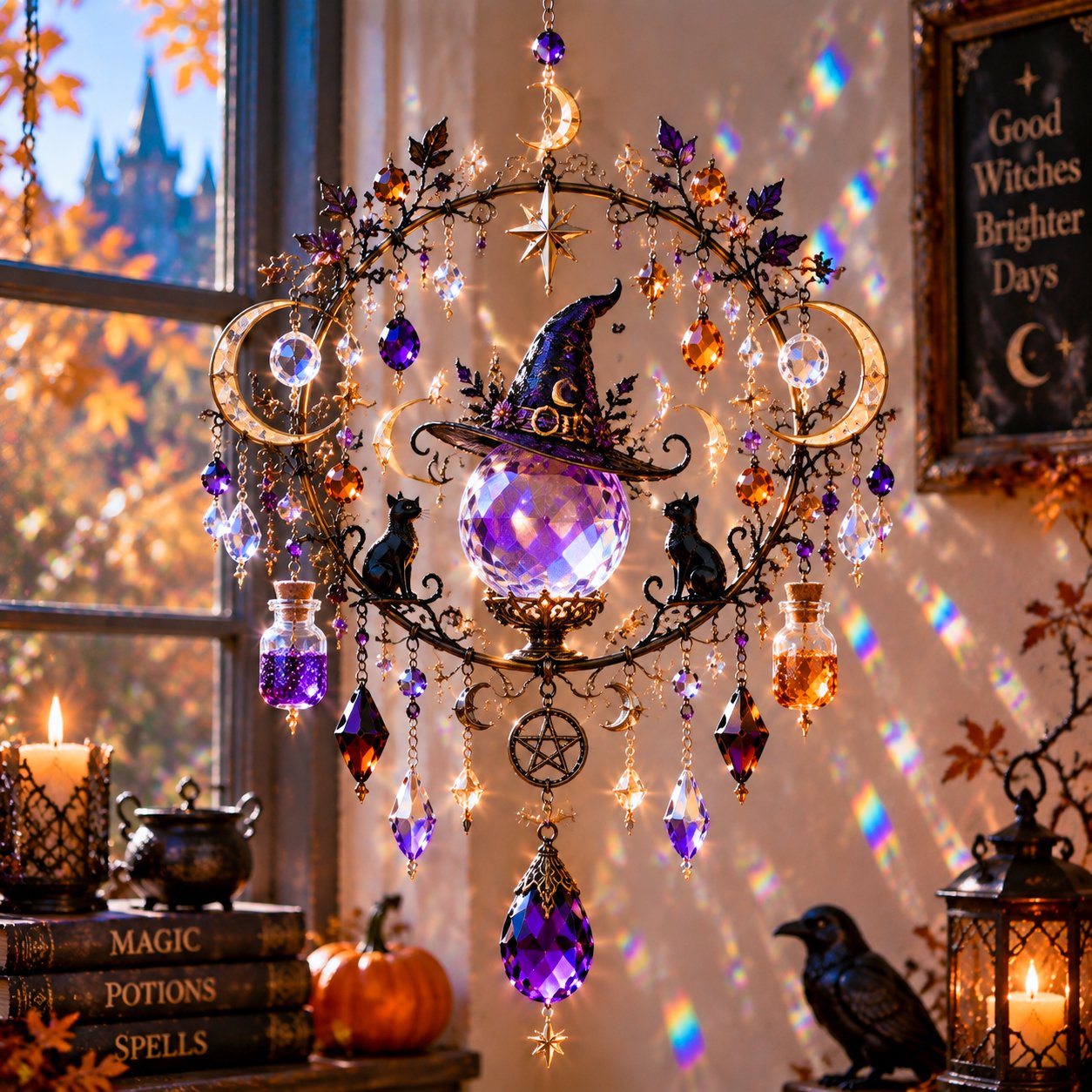 🏆Flash Sale 80% OFF⚡️10W+SOLD!🔥🎃 Halloween Crystal Suncatcher – Transforms Sunlight into Halloween Magic 🌈