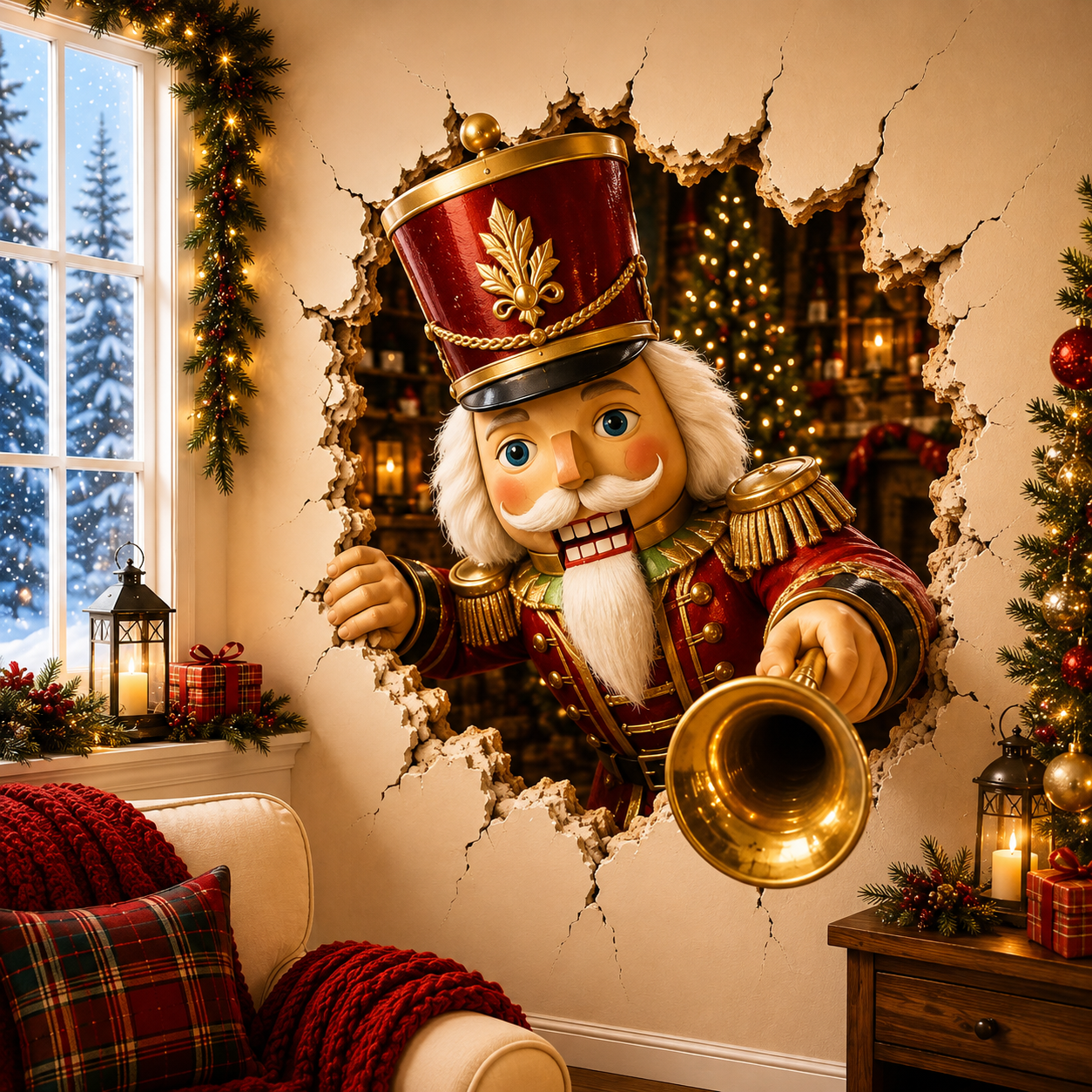 🏆Flash Sale 80% OFF⚡️10W+SOLD!🔥Christmas Break-In 3D Wall Decal🎅