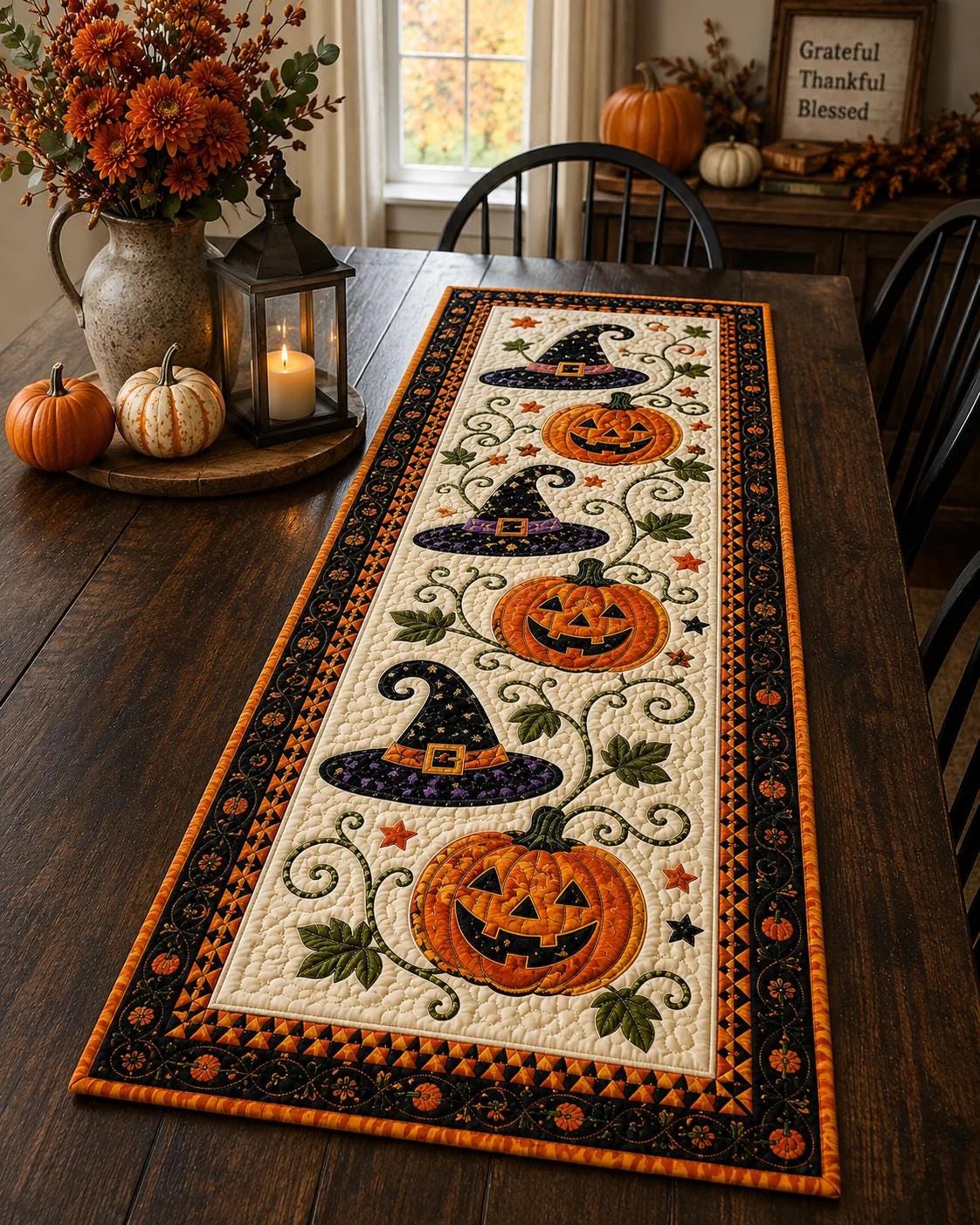 🔥LAST DAY 52% OFF🎃Halloween Quilted Table Runner–Cozy Fall Decor in Seconds
