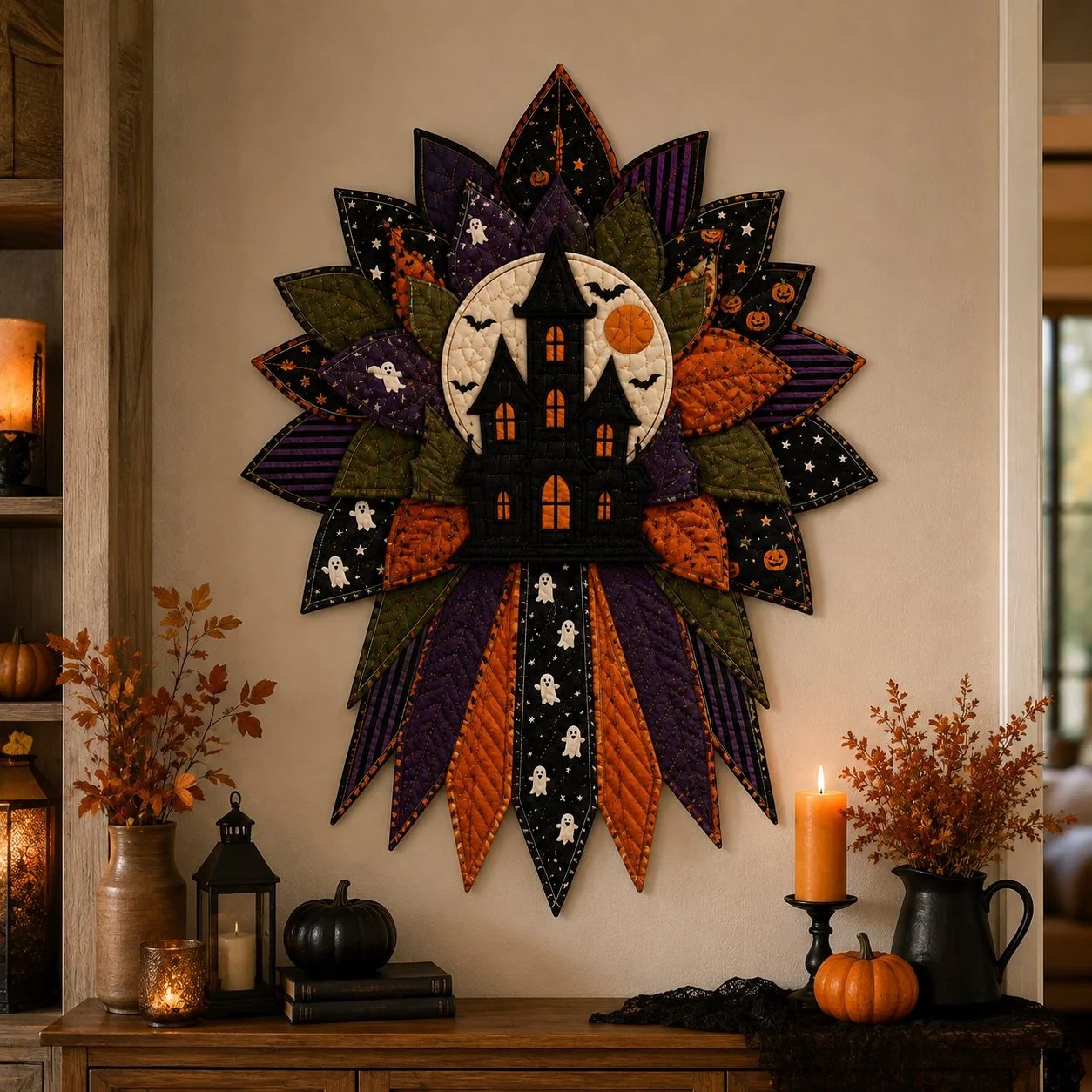 🔥LAST DAY 49% OFF🎃 Beginner-Friendly Oversized Halloween Character Quilted Door Hanger Sewing Kit💕