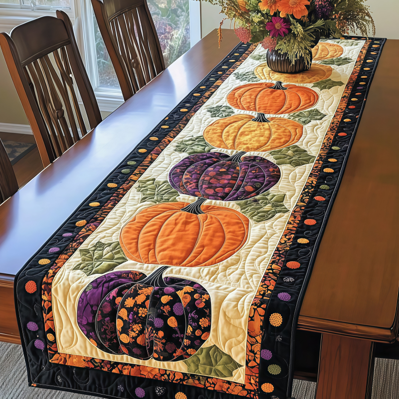 🔥LAST DAY 52% OFF🎃Halloween Quilted Table Runner–Cozy Fall Decor in Seconds