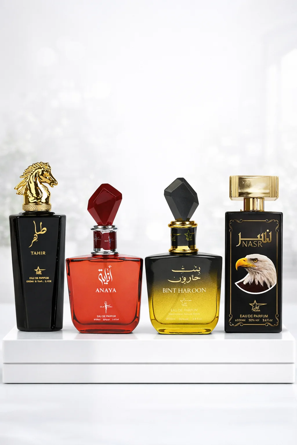 Arabian Perfume Four-piece Set - Nasr+Anaya+Bint Haroon+Tahir (two bottles for men, two bottles for women)