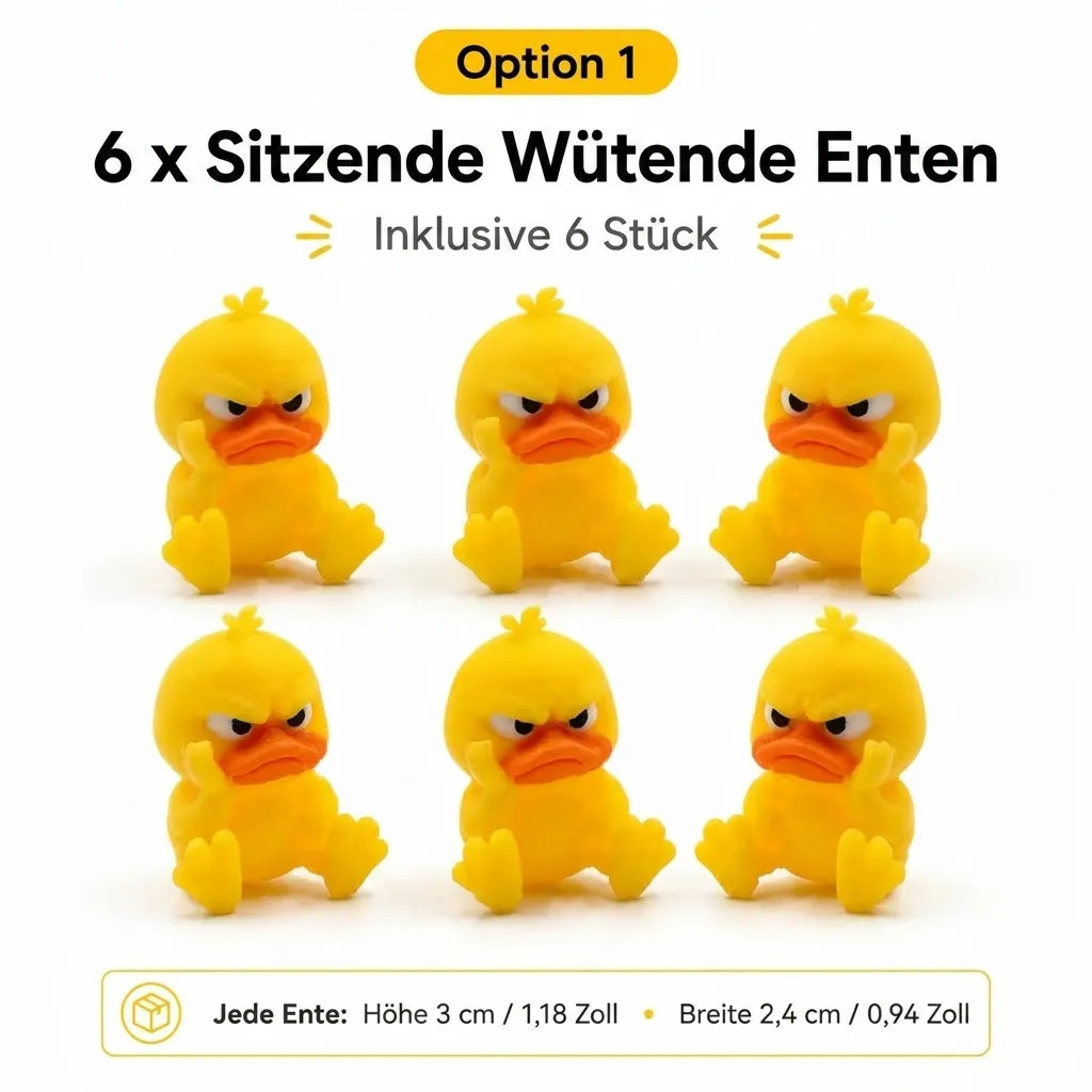 😠 Wütende Enten-Schreibtischfigur – Verleihe deinem Arbeitsplatz eine freche Note! 🐥