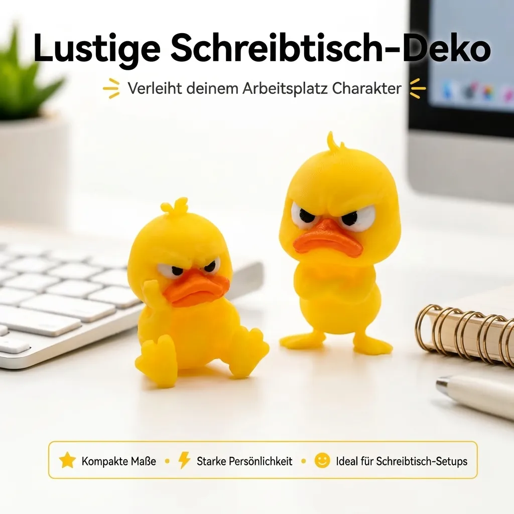 😠 Wütende Enten-Schreibtischfigur – Verleihe deinem Arbeitsplatz eine freche Note! 🐥