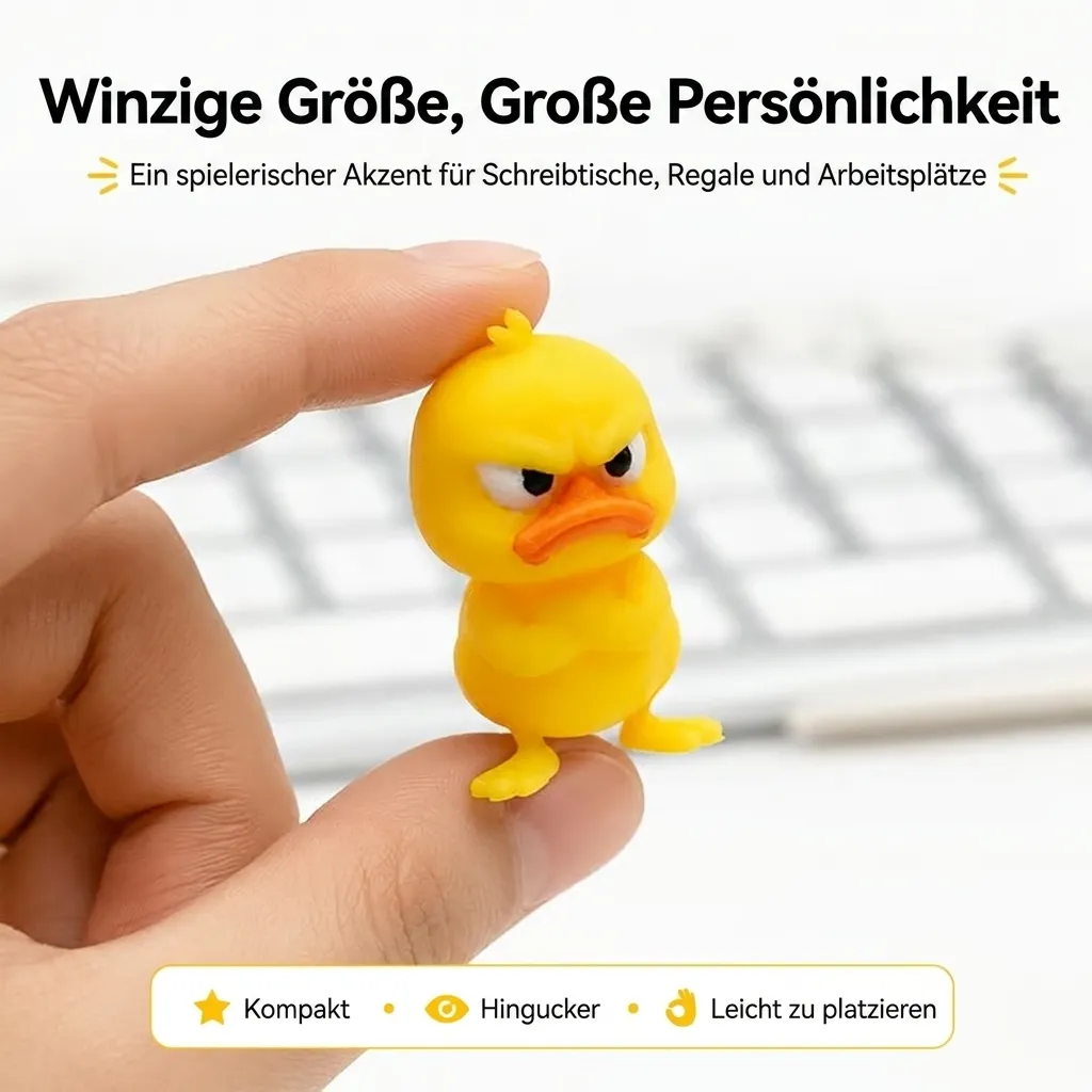 😠 Wütende Enten-Schreibtischfigur – Verleihe deinem Arbeitsplatz eine freche Note! 🐥