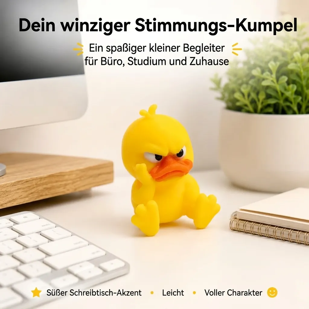 😠 Wütende Enten-Schreibtischfigur – Verleihe deinem Arbeitsplatz eine freche Note! 🐥