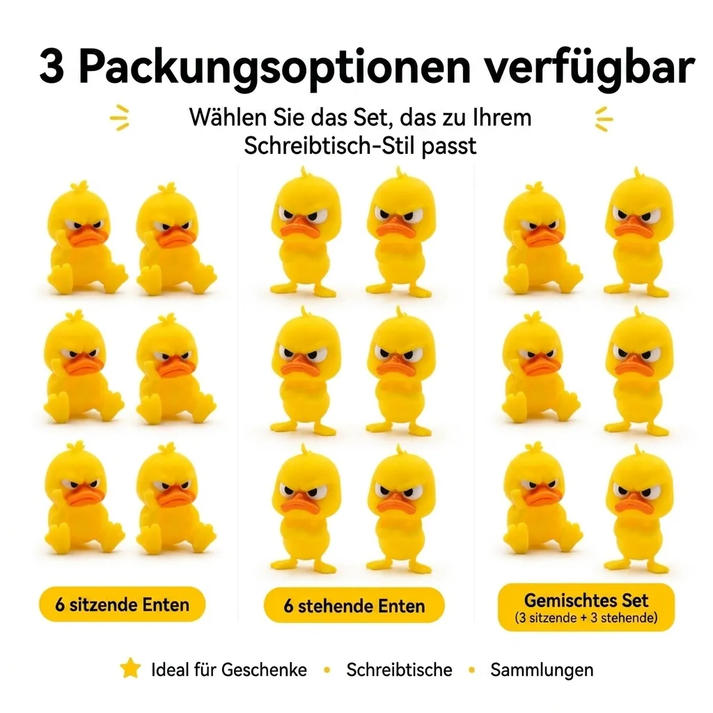 😠 Wütende Enten-Schreibtischfigur – Verleihe deinem Arbeitsplatz eine freche Note! 🐥
