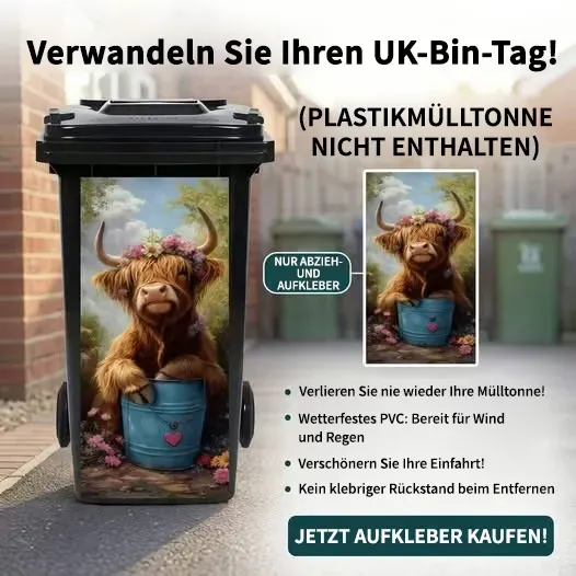 Kreativer Mülleimer-Aufkleber mit buntem Cartoon-Motiv ✨
