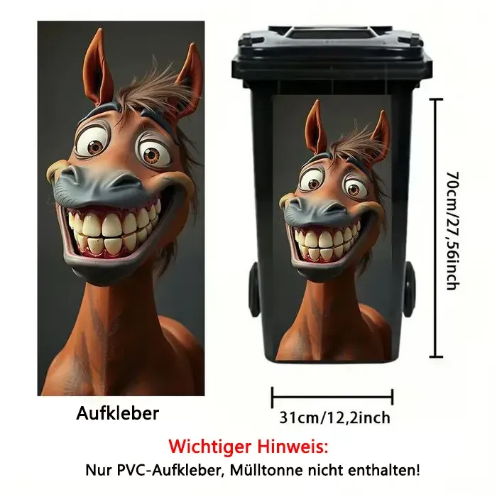Kreativer Mülleimer-Aufkleber mit buntem Cartoon-Motiv ✨