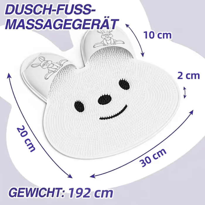 Fußmassage- & Reinigungsmatte mit Saugnäpfen – weiche Duschmatte zur Fußreinigung