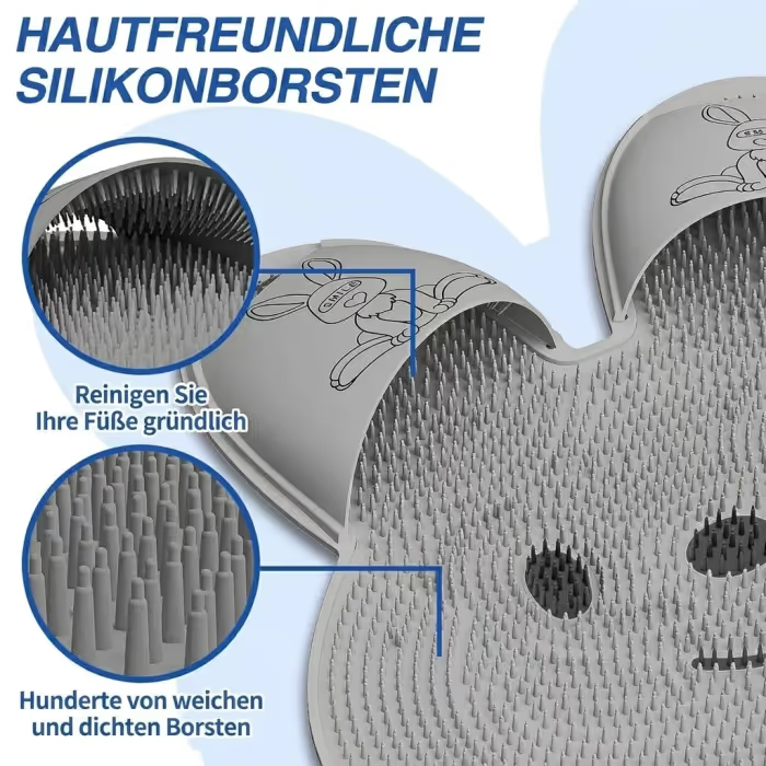 Fußmassage- & Reinigungsmatte mit Saugnäpfen – weiche Duschmatte zur Fußreinigung