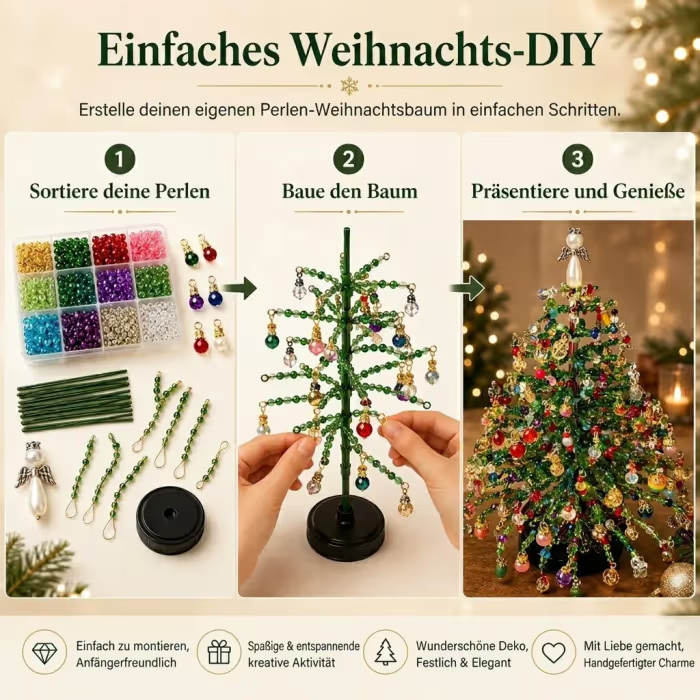 🎄✨ DIY-Weihnachtsbaum-Set mit Perlen – 🎅Gestalte deine eigene funkelnde Weihnachtsdekoration