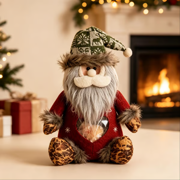 🎄 Plüsch-Geschenkbeutel zu Weihnachten – Weihnachtsmann, Rentier & Schneemann
