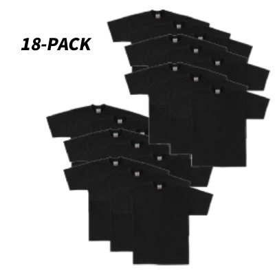 Men's/Women's Heavyweight Cotton Short Sleeve Crew Neck T-Shirt 6-Pack/18-Pack